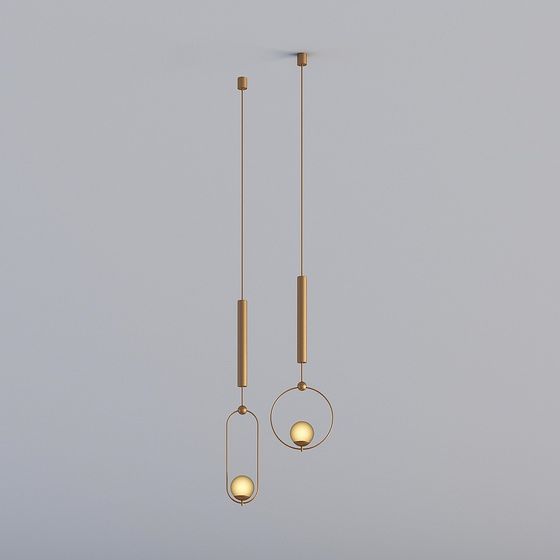 Elegant Minimalist Chandelier 3D model