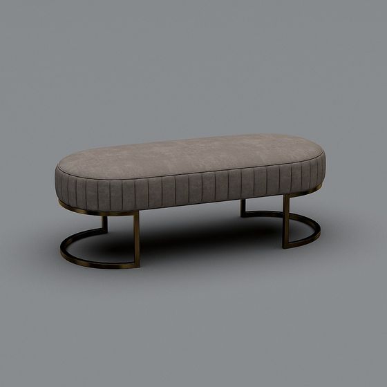 Elegant Oval Bench 3D model