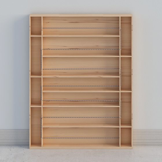 Contemporary Low-Polygon Bookshelf 3D model