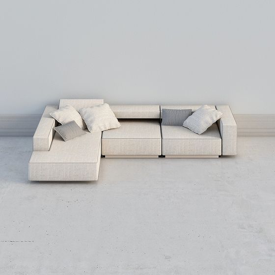 Modern Low-Polygon 3D Sofa Model