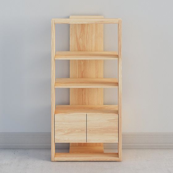 Modern Low-Poly Bookshelf 3D model