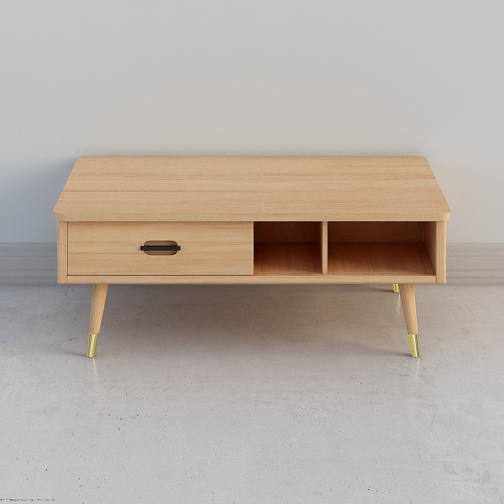 Youvon Art Good Beech Nordic Storage Tea Table Full Solid Wood Living Room Table Wood Tea Machine Table