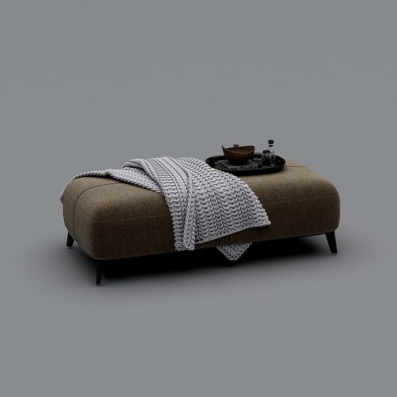 Stylish Low-Polygon Sofa Stool 3D model