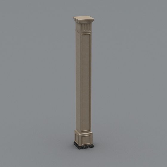 Modern Pillar 3D Model in Gray
