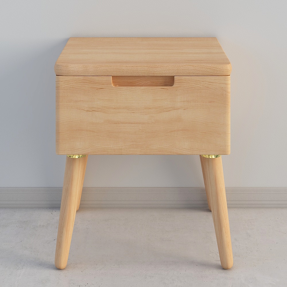 The hardwood bedroom of the Nordic Japanese-style bedside table of the Yufan Art Liangliang is home to lockers