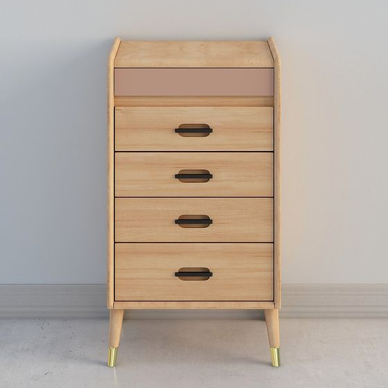 Minimalist Wooden Storage Cabinet 3D model