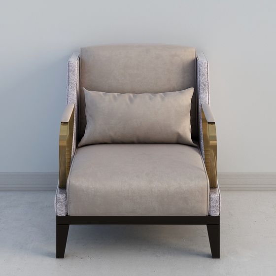 Luxurious Low-Polygon Armchair 3D Model