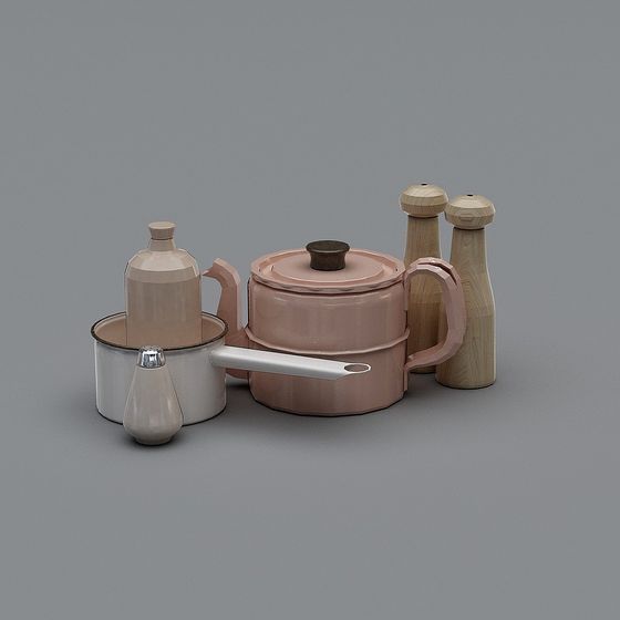 Vintage Kitchenware Set 3D model