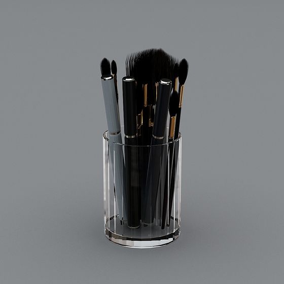 Elegant Makeup Brushes 3D model