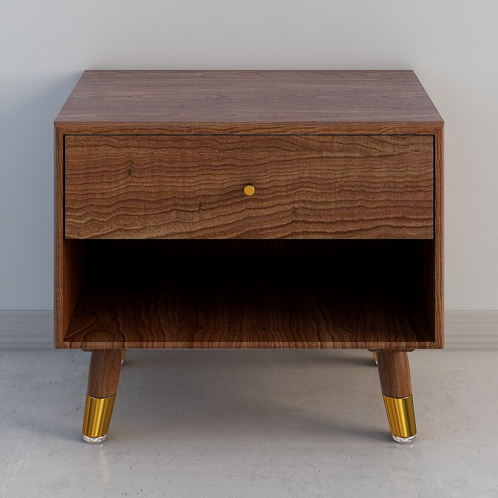 Uefa Art Timeless/Light Luxury Bedside Table Solid Wood Bedroom Locker Bedside Cabinet Nordic 283E-4