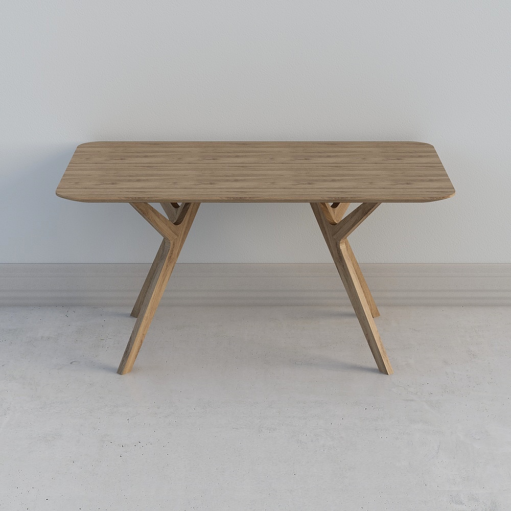Cross-Legged Wooden Table 3D model