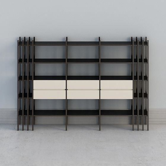 Modern Minimalist 3D Bookshelf Model
