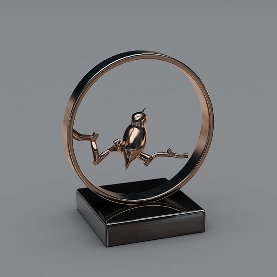 Circle Bird 3D Model for Artistic Designs