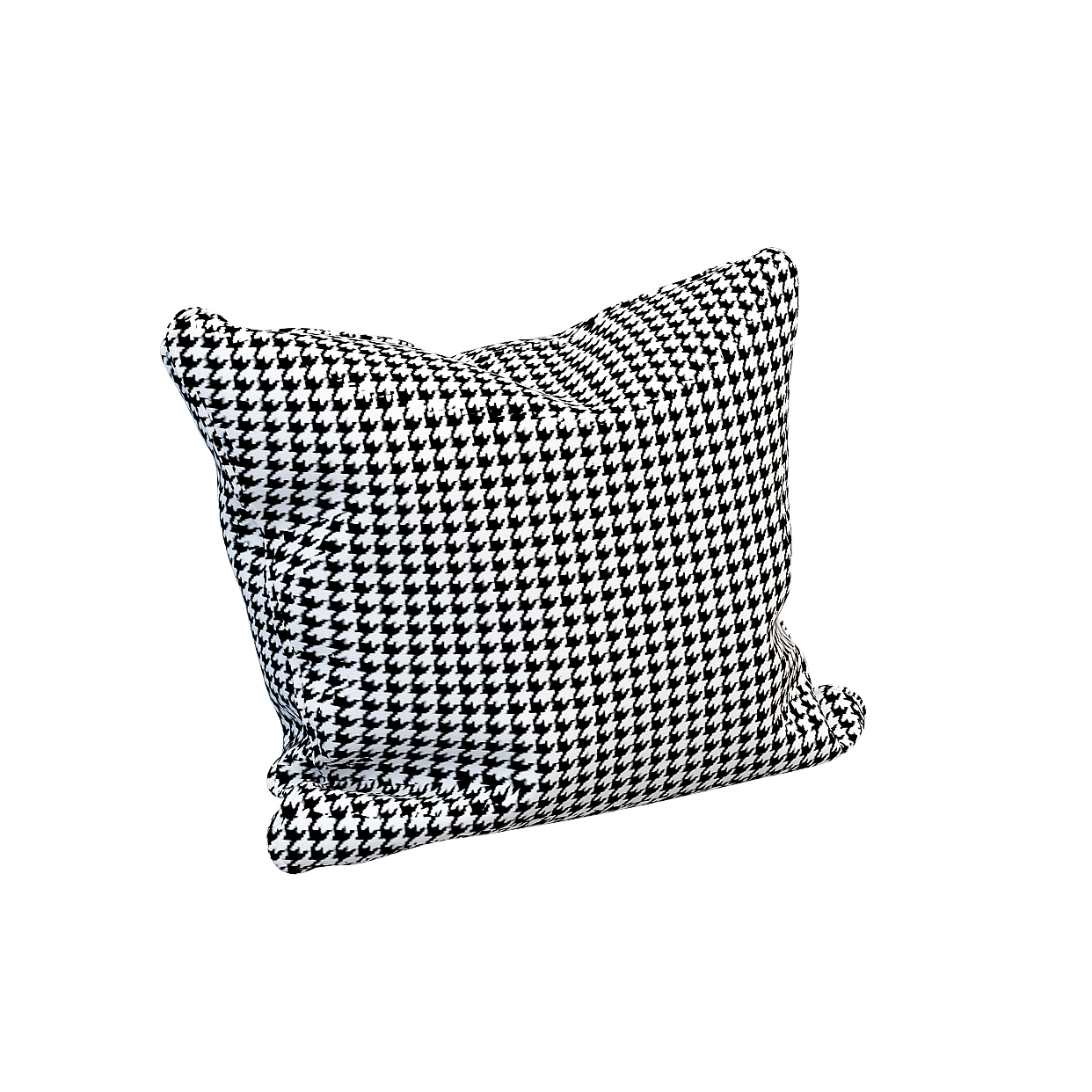 Elegant Checkered Pillow 3D Model – Black & White Wool