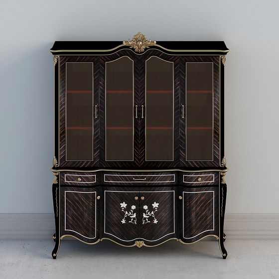 Elegant Baroque Cabinet 3D model