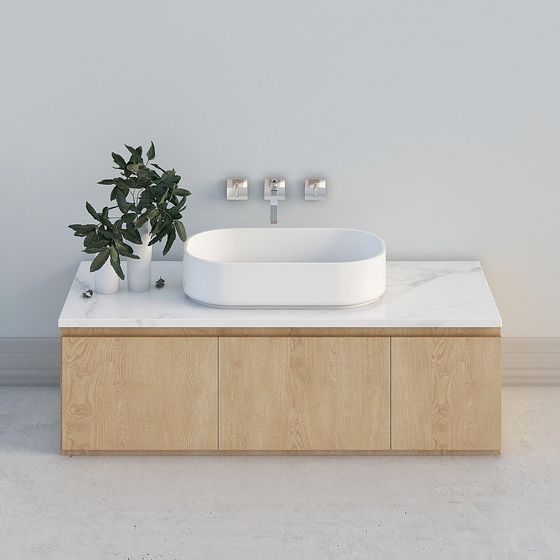 Minimalist Bathroom Vanity 3D model