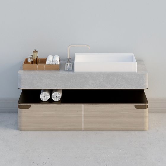 Modern Minimalist Bathroom Cabinet 3D model