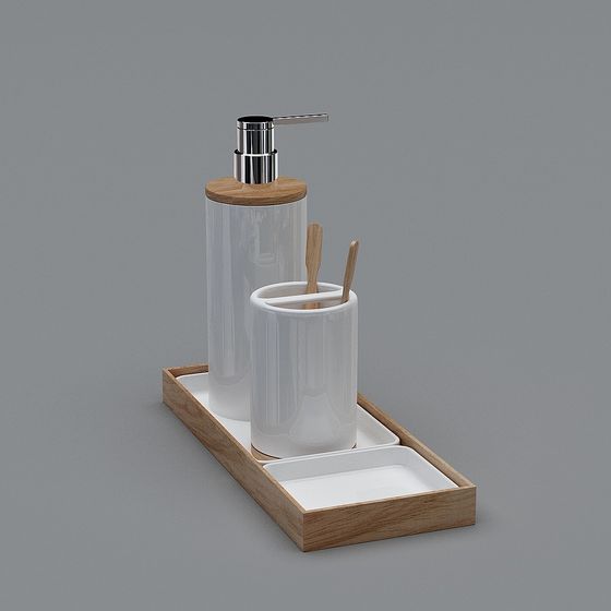 Stylish Bathroom Accessories 3D model for Modern Spaces
