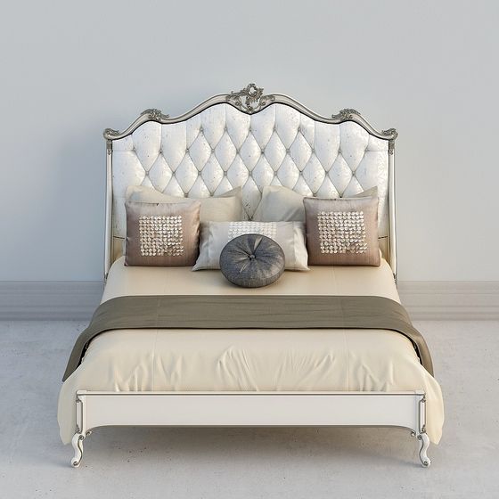 Royal Elegance Bed 3D model for Sophisticated Spaces