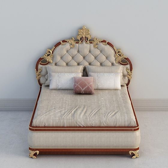 Royal Elegance Bed 3D model for Luxury Interiors