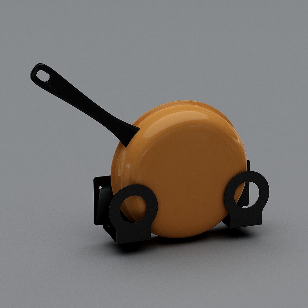 Modern Kitchen Frying Pan Rack 3D model
