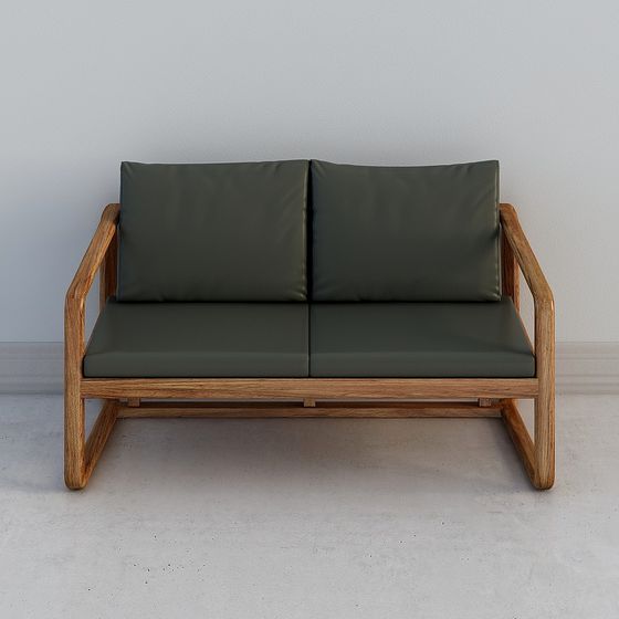 Stylish Low-Polygon Sofa 3D model