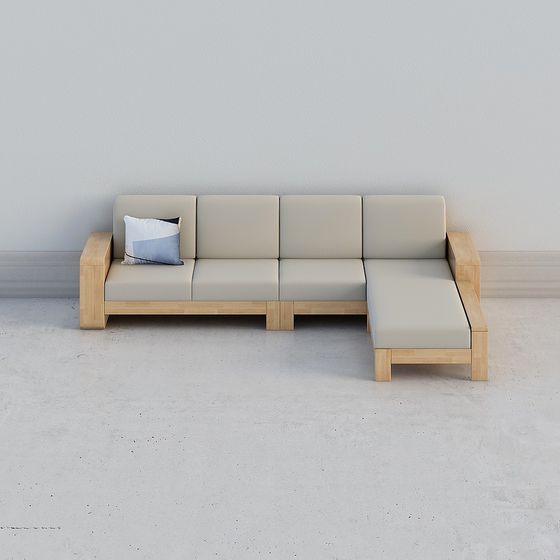 Elegant Minimalist 3D Sofa Model for Creative Spaces