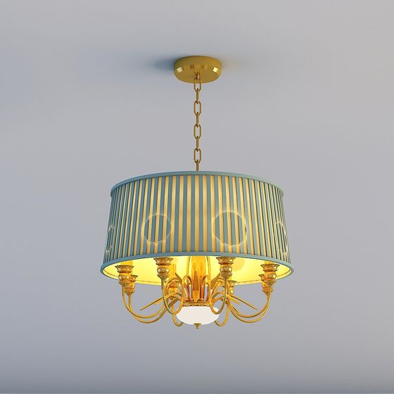 Vintage European Neoclassic Chandelier 3D Model in Beige