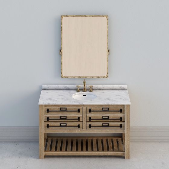 Elegant 3D Bathroom Vanity Model for Modern Interiors