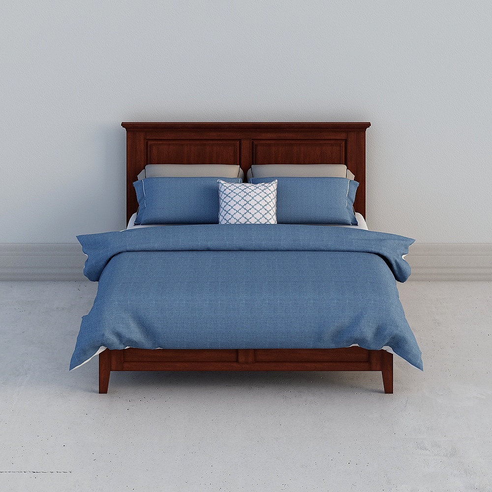 Uefa Art Rhine/American Light Luxury Full Solid Wood Bed 1.8m double master bedroom high box storage 014E-2