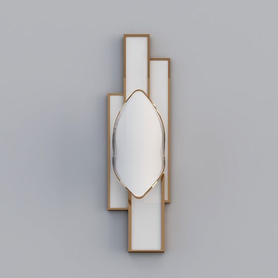 Elegant Low-Polygon Wall Lamp 3D model