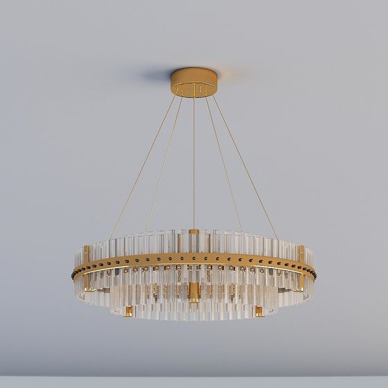 Elegant Low-Poly Chandelier 3D model