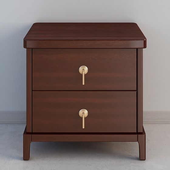 Elegant Low-Poly Nightstand 3D model