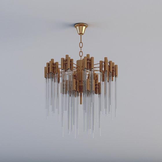 Golden Cascade 3D model Chandelier
