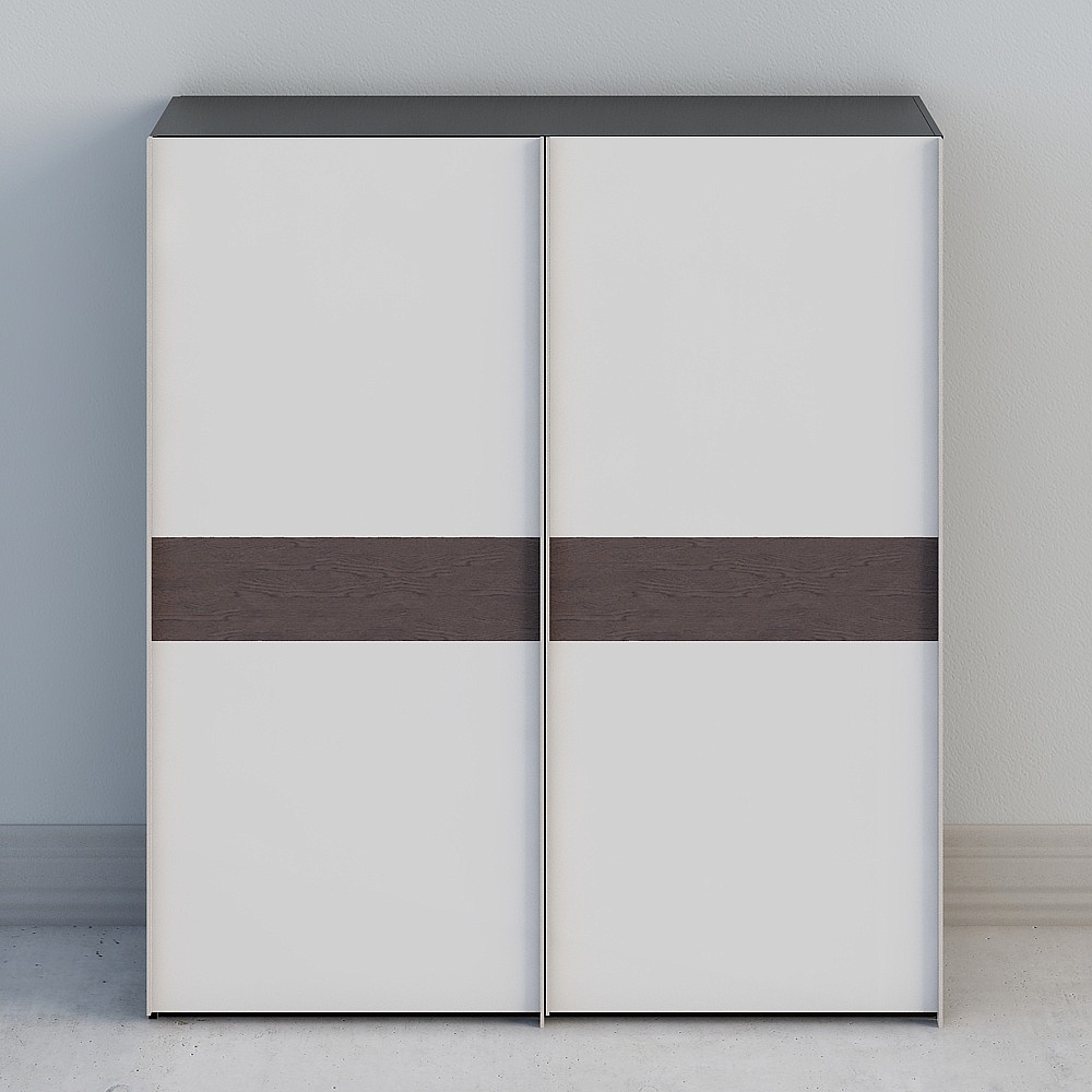 Modern Minimalist Sliding Wardrobe 3D model