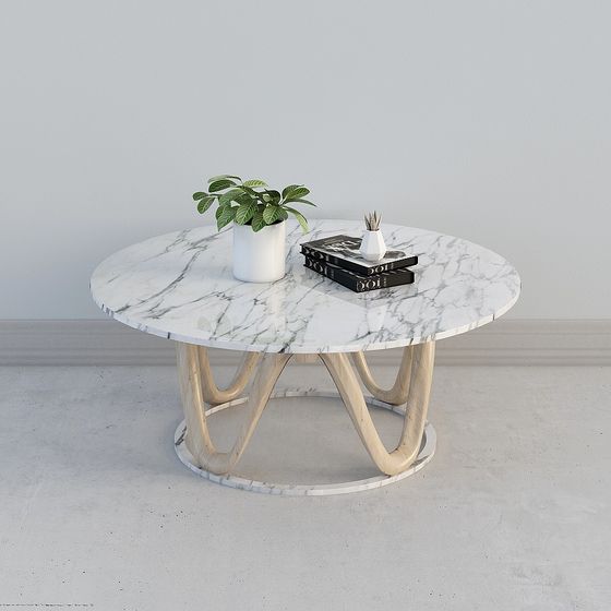 Elegant Marble Round Table 3D model for Contemporary Spaces