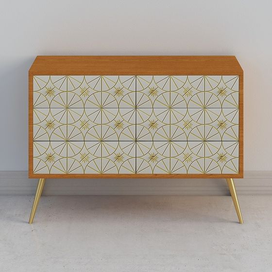 Geometric Art Storage Cabinet 3D model