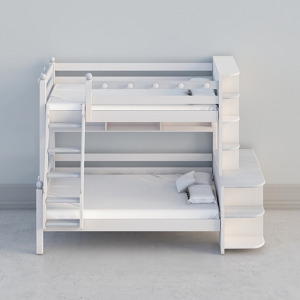 White children's bunk beds 7( hanging Ladder)