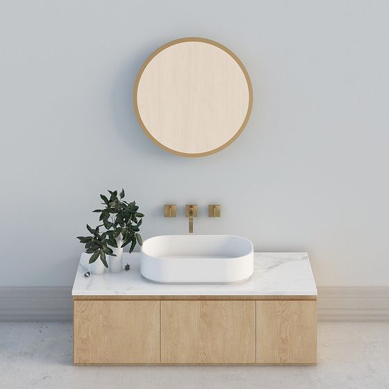 Chic Bathroom Vanity 3D model for Modern Spaces
