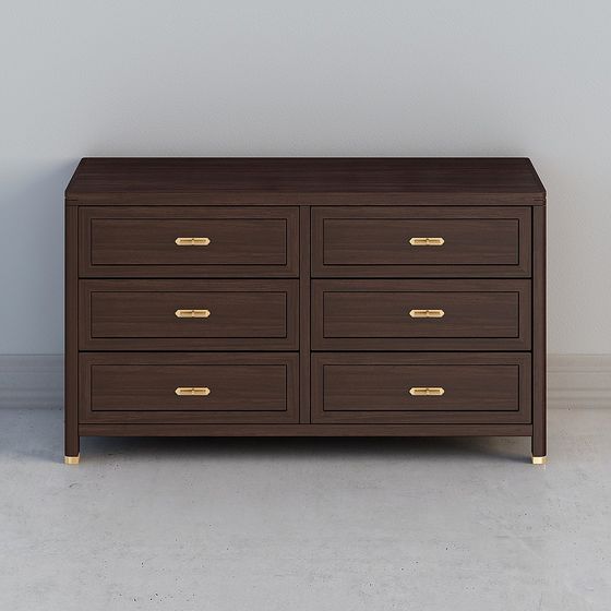 Stylish 6-Drawer Storage Cabinet 3D model