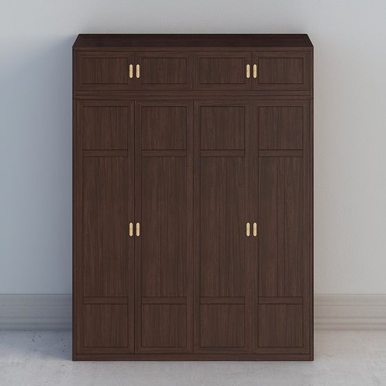 Elegant Low-Poly Wardrobe 3D model