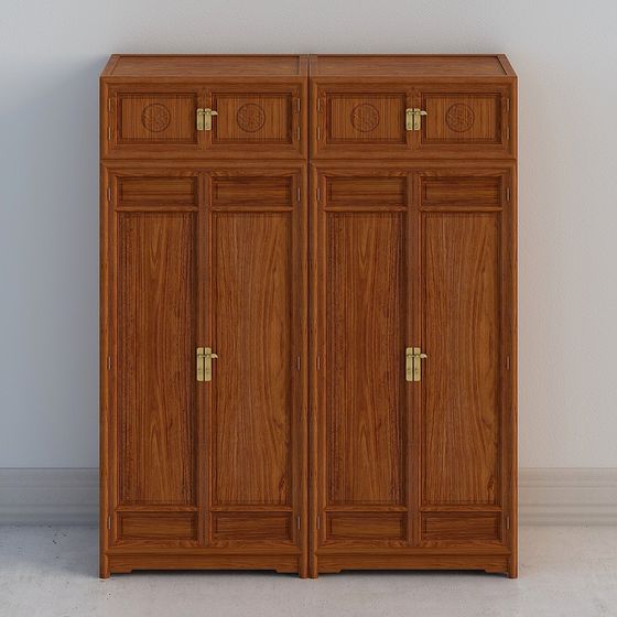 Elegant Chinese Wardrobe 3D model