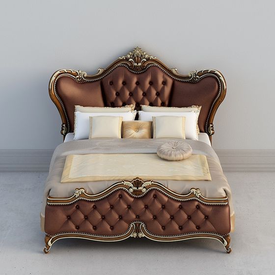 Elegant Classic Bed 3D model Design