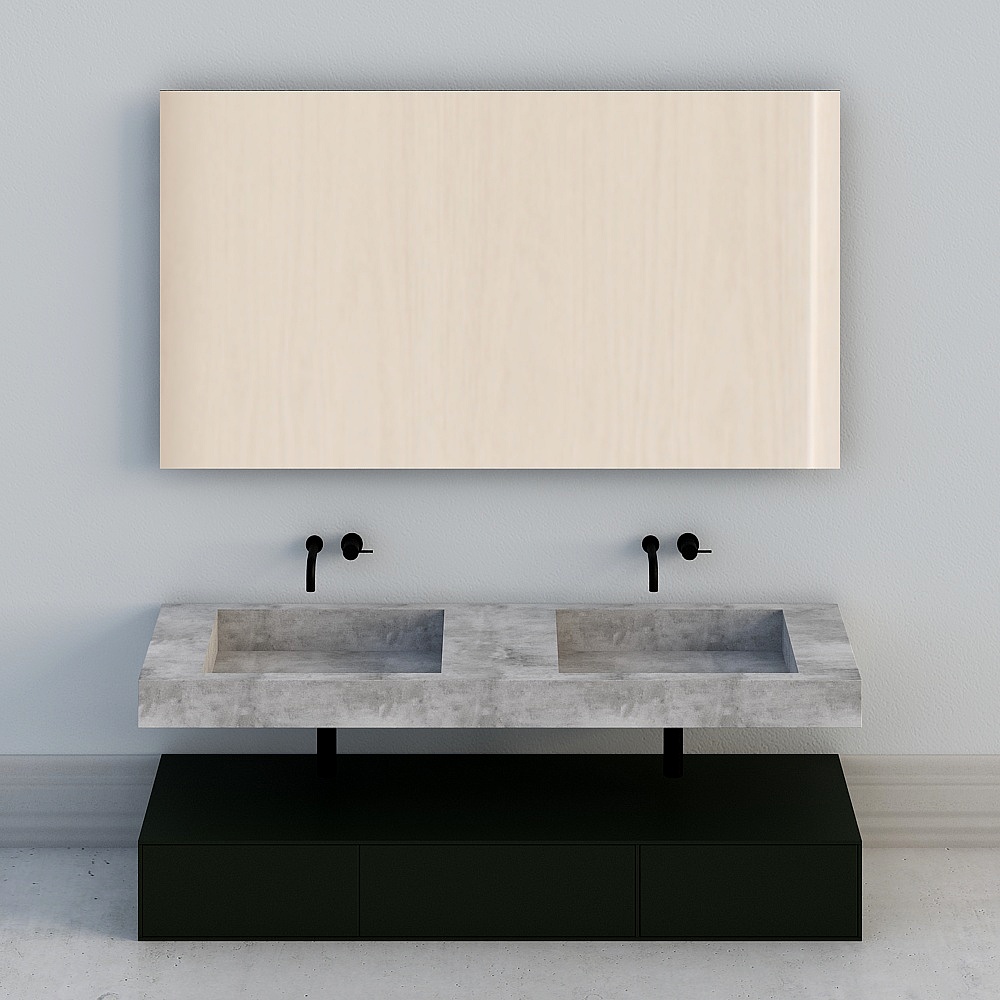 Modern Minimalist Bathroom Vanity 3D model