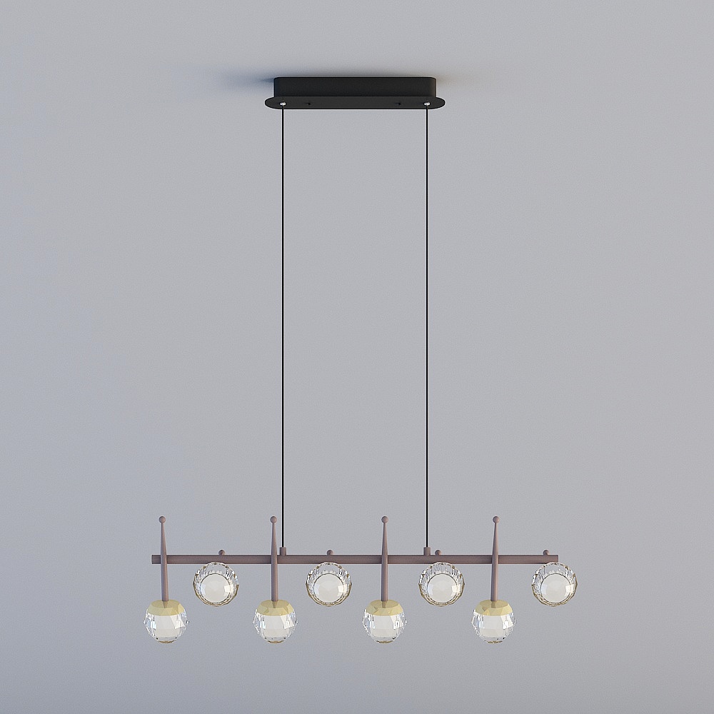 Elegant Low-Polygon Chandelier 3D model