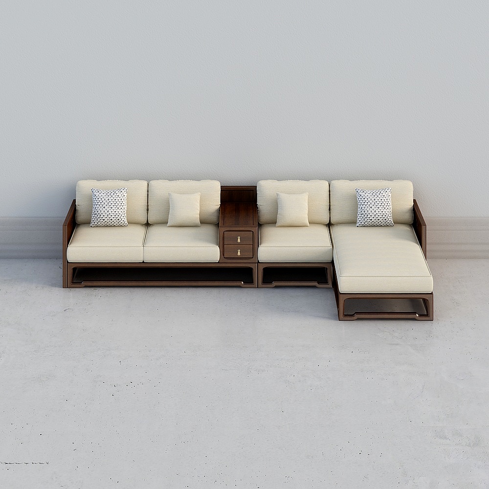 Modular Low-Polygon Sofa 3D model