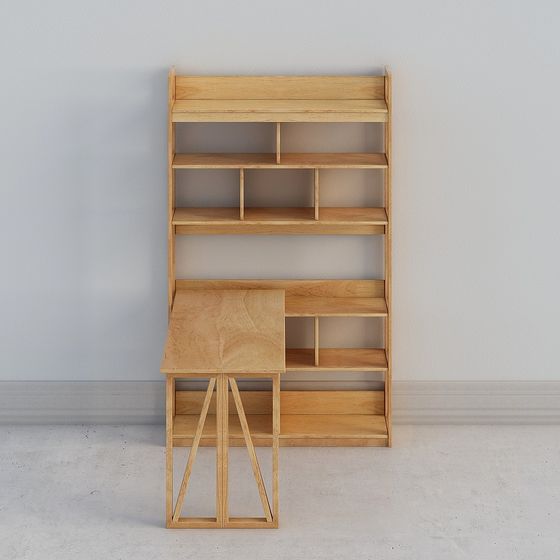 Libreria con Scrivania in Legno di Cacao Nordico 1801