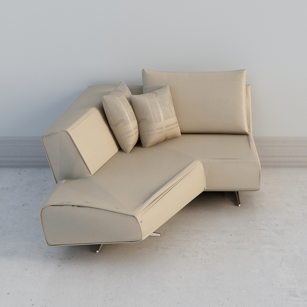 Modern Minimalist Low-Polygon Sofa 3D model