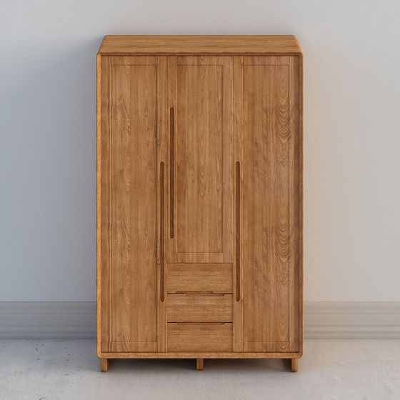 Modern Minimalist Low Poly Wardrobe 3D model