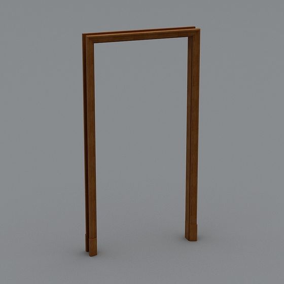 Elegant Minimalist Wooden Door Frame 3D model
